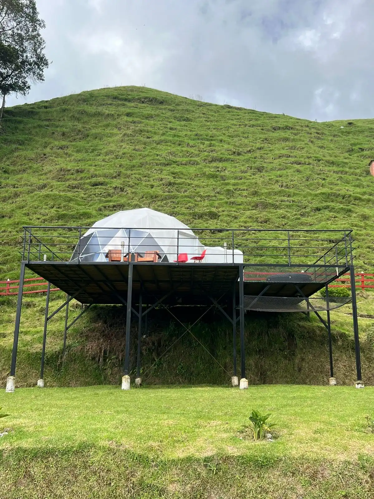 Glamping domo noche, Reserva del Ruiz